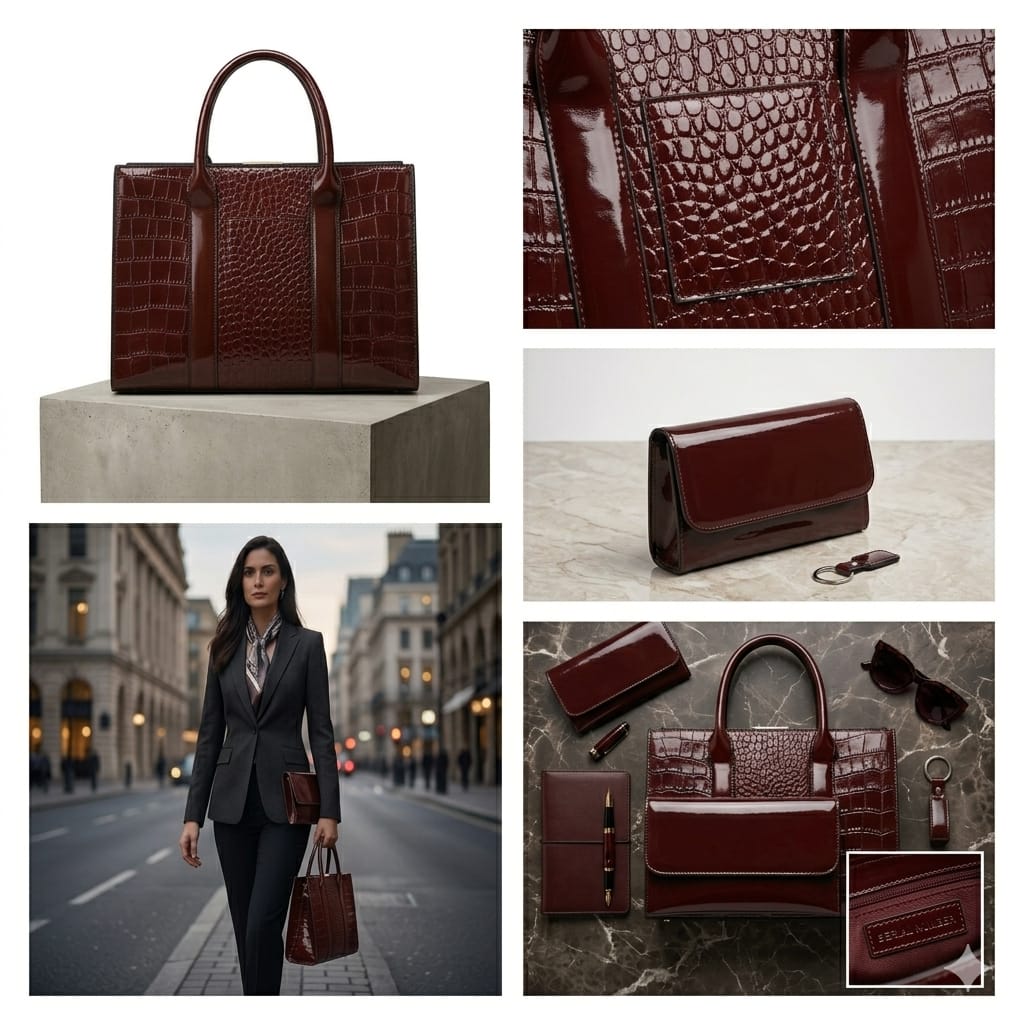 Crocodile Print Handbag