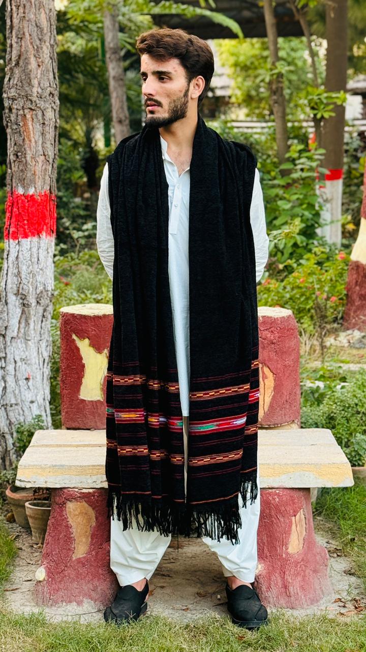 VELET PLAIN BORDER SHAWL