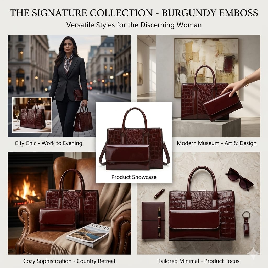 Crocodile Print Handbag