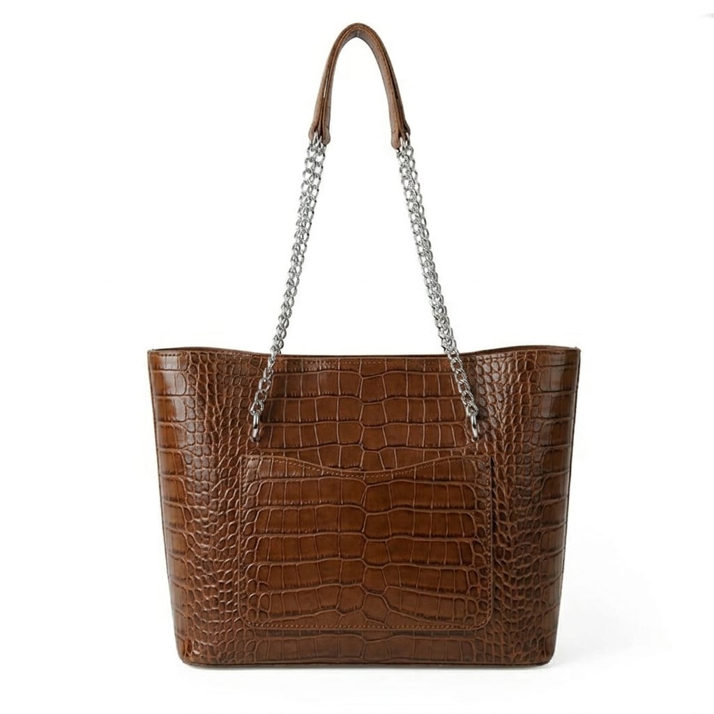 CHAIN CROCO TOTE BAG